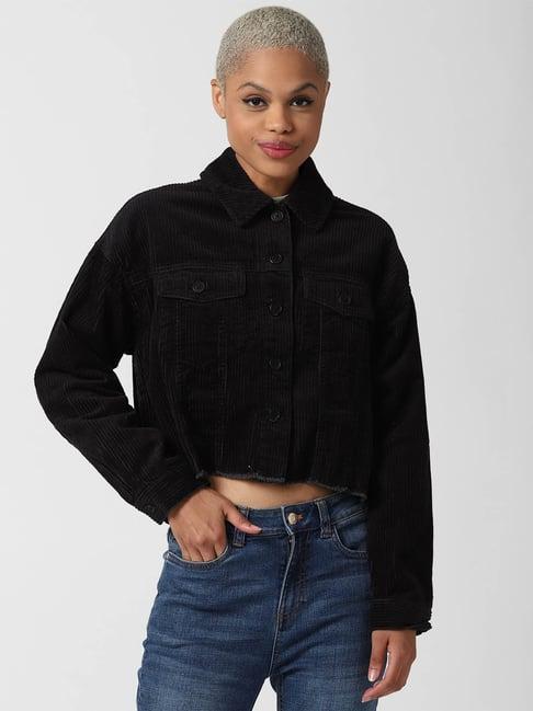 forever 21 black regular fit jacket