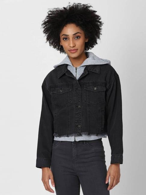 forever 21 black regular fit jacket