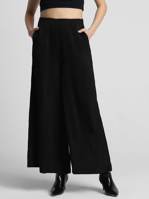 forever 21 black regular fit mid rise pants