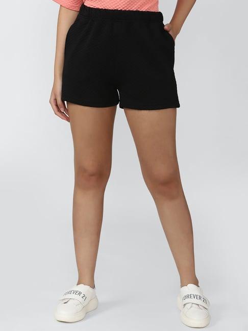 forever 21 black regular fit shorts