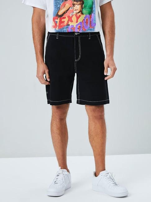 forever 21 black regular fit shorts