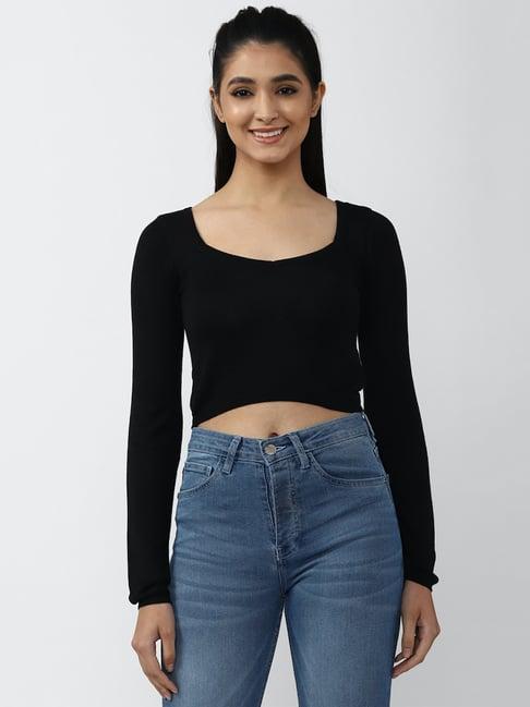 forever 21 black regular fit sweater