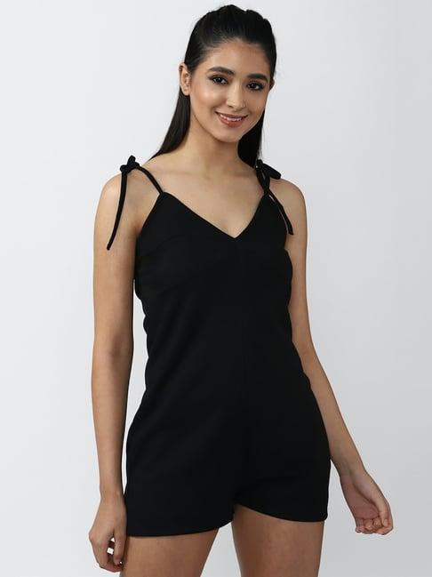 forever 21 black sleeveless playsuit