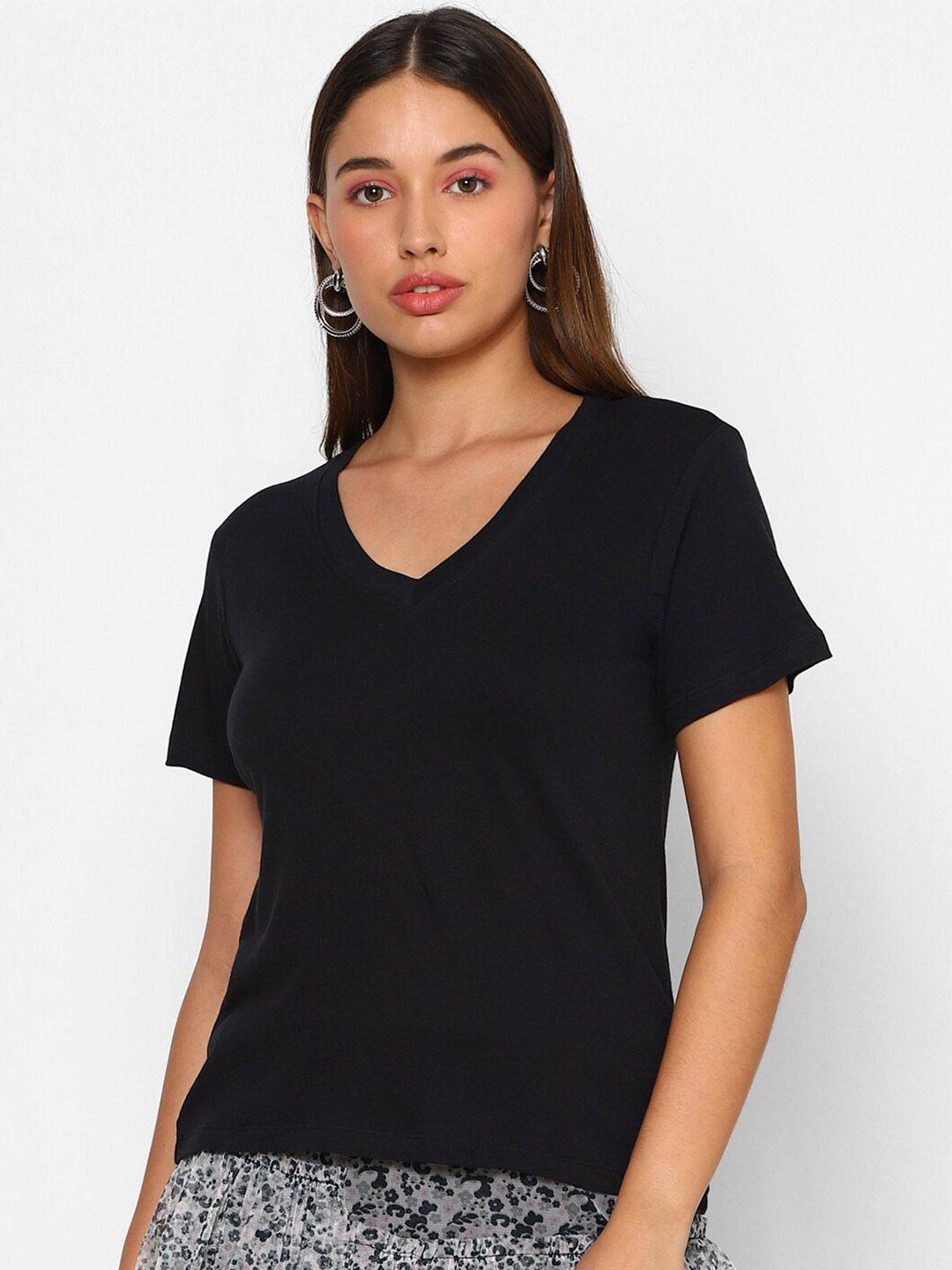 forever 21 black solid regular top