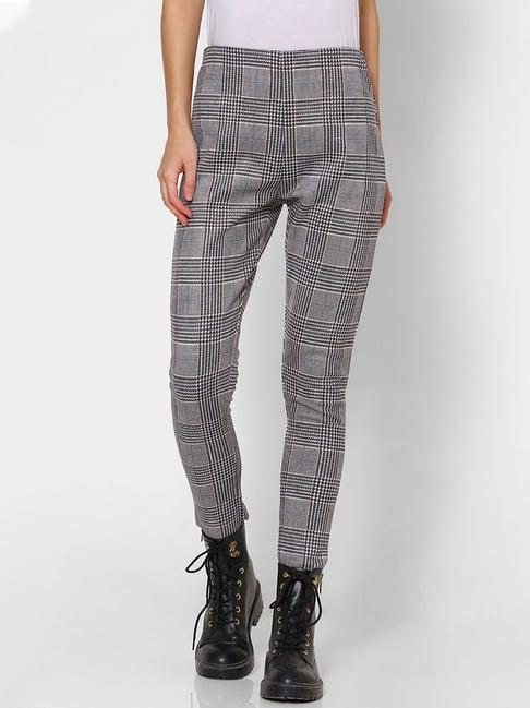 forever 21 blue & brown checks leggings