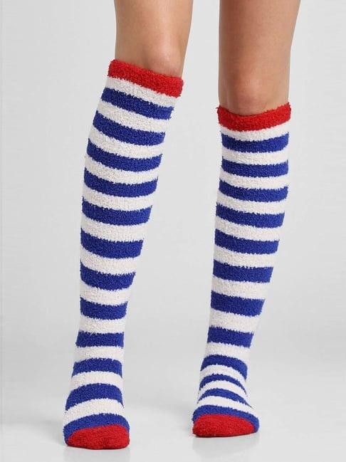 forever 21 blue & white striped socks