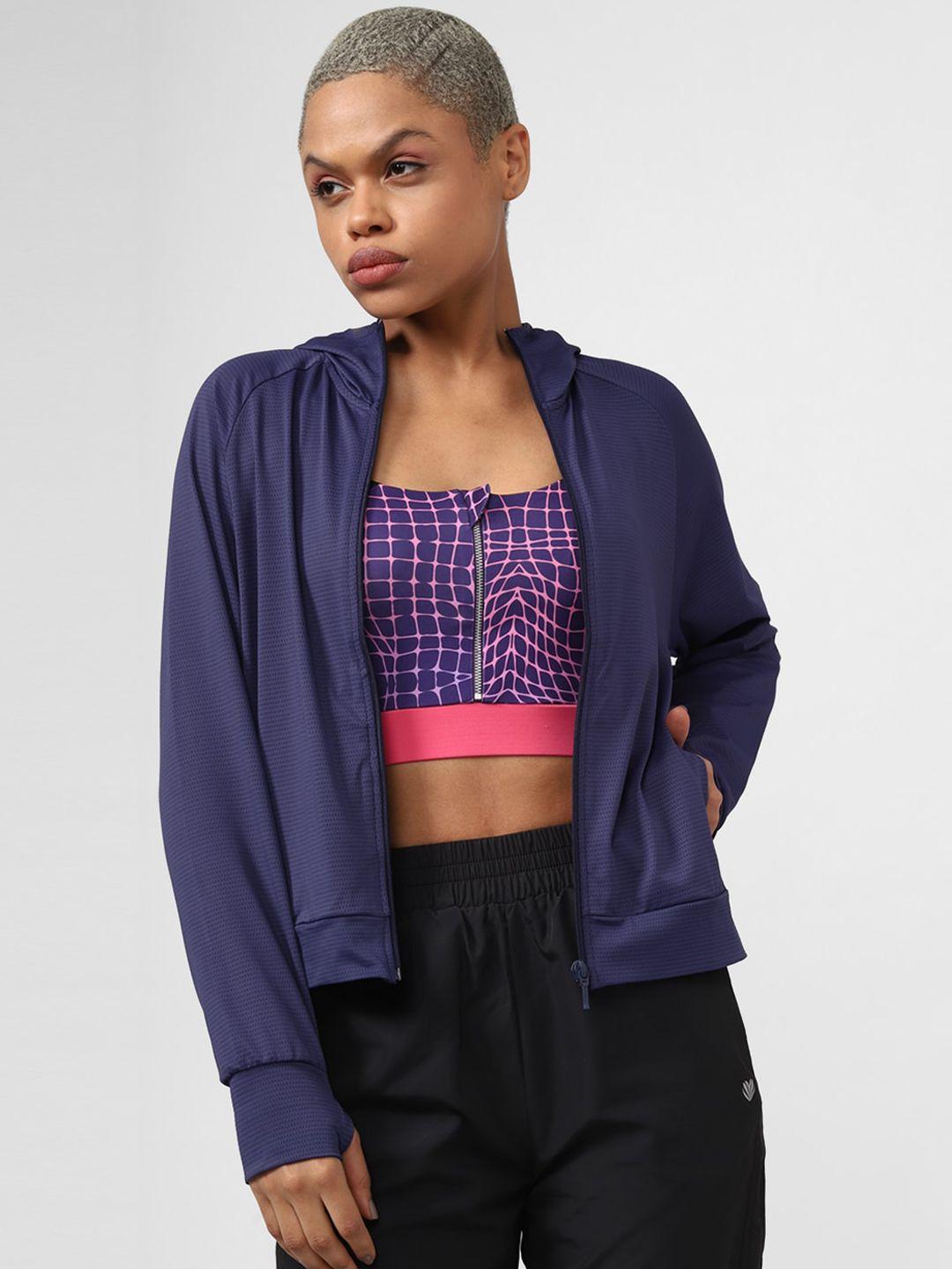 forever 21 blue hooded sporty jacket