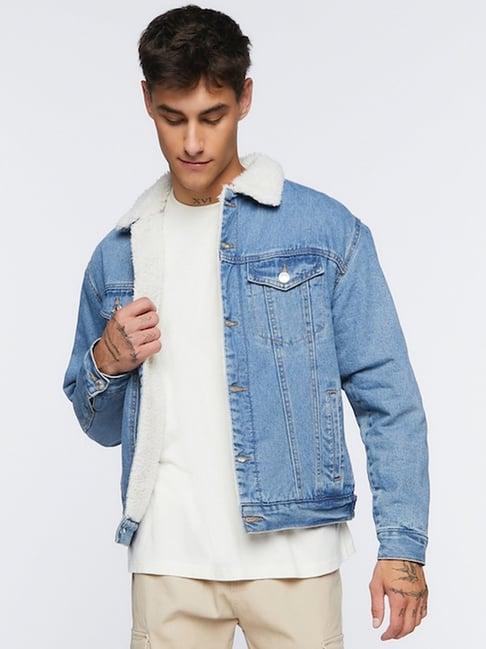 forever 21 blue regular fit denim jacket