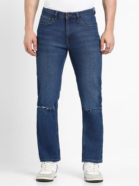 forever 21 blue regular fit distressed jeans