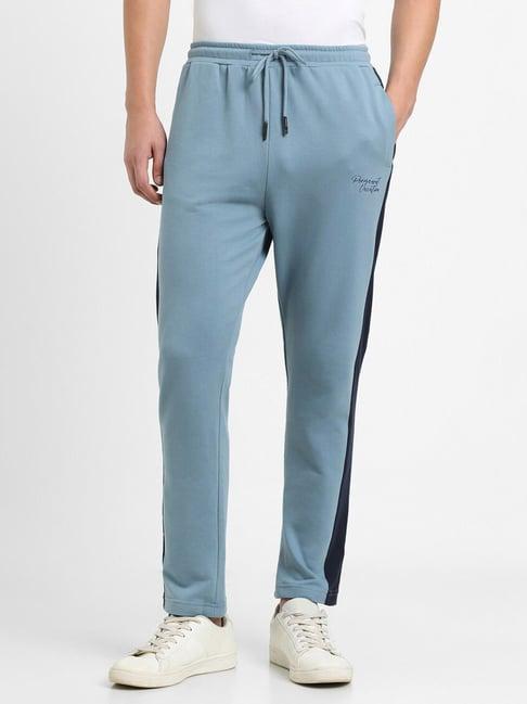 forever 21 blue regular fit striped trackpants