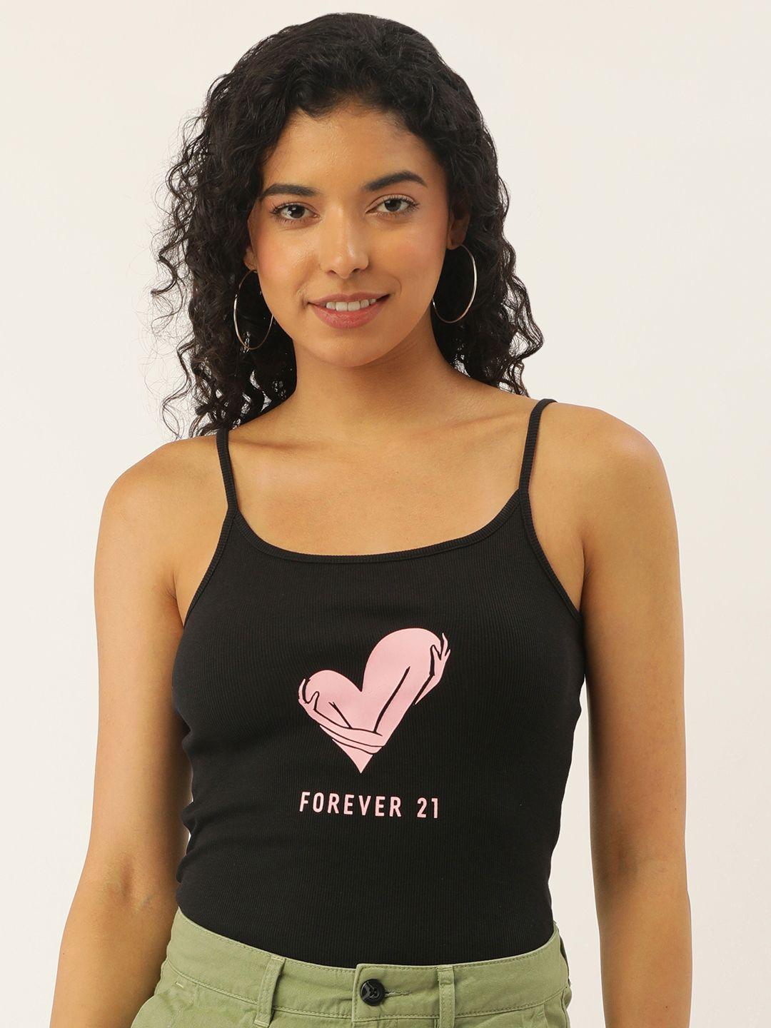 forever 21 brand logo print tank top