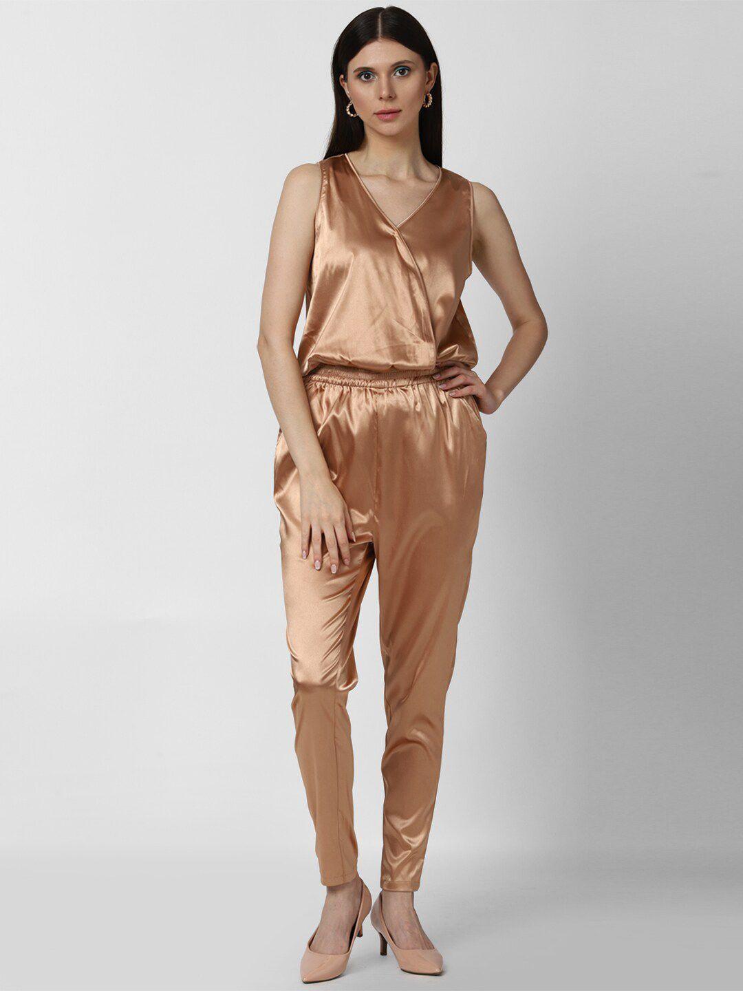 forever 21 brown basic jumpsuit