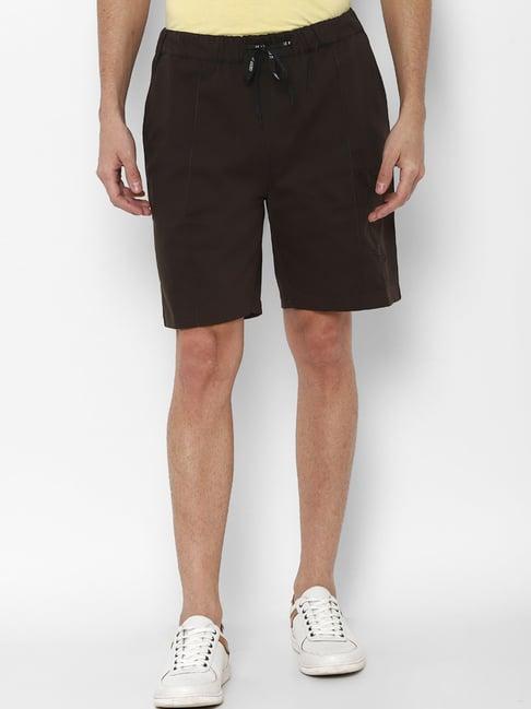 forever 21 brown cotton regular fit shorts