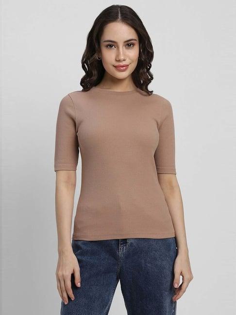 forever 21 brown cotton t-shirt