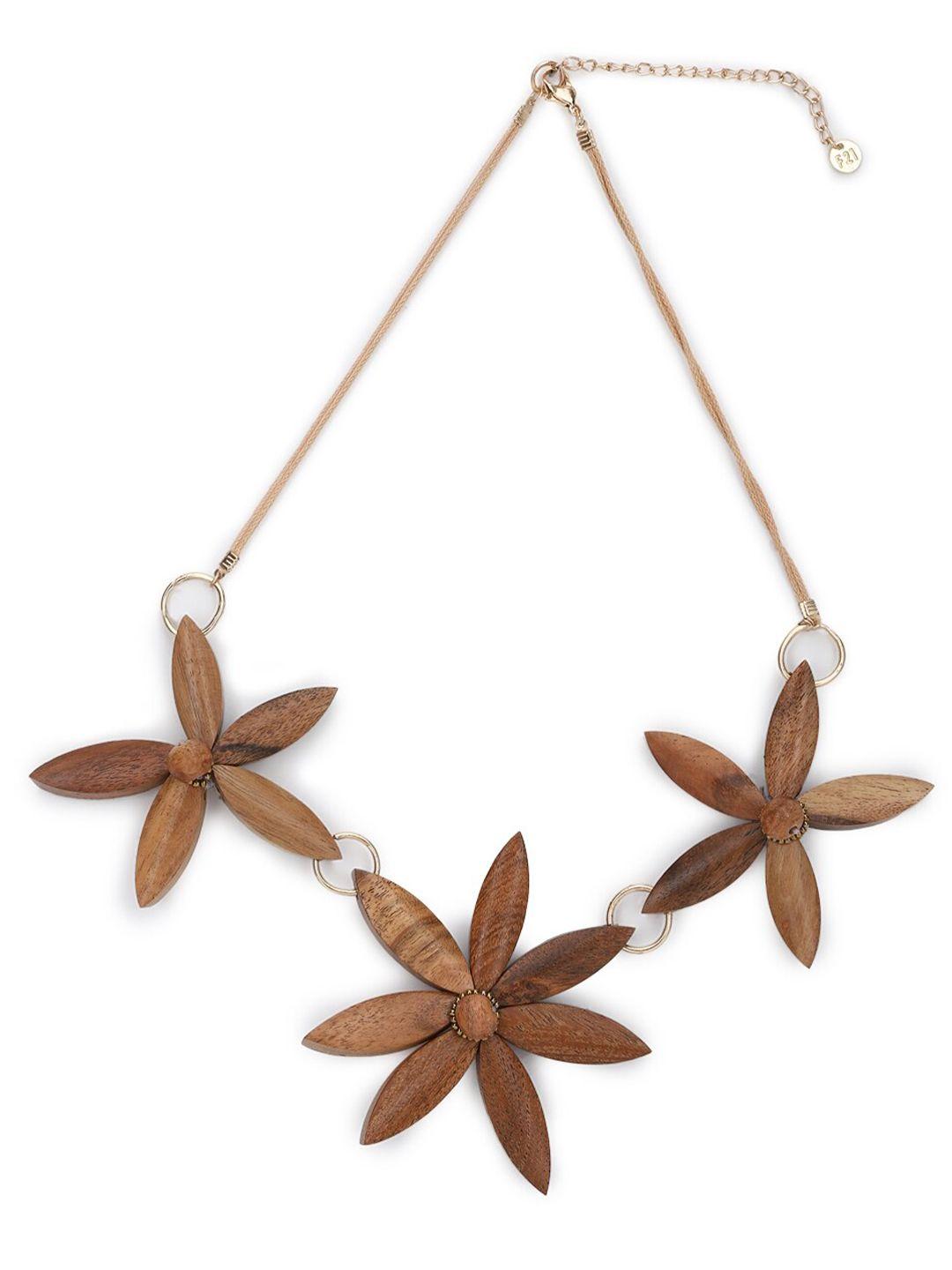 forever 21 brown floral necklace