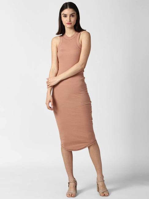 forever 21 brown regular fit a line dress