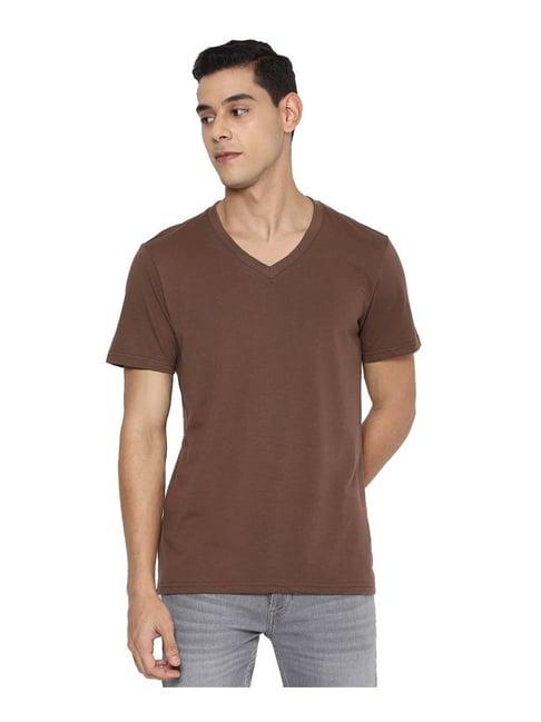 forever 21 brown regular fit t-shirt