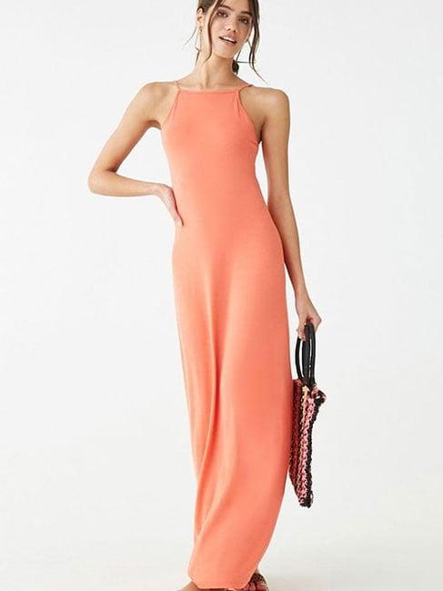 forever 21 coral regular fit a line dress