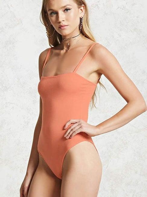 forever 21 coral regular fit cami bodysuit