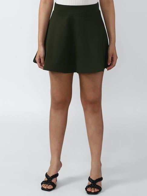 forever 21 dark green mini skirt