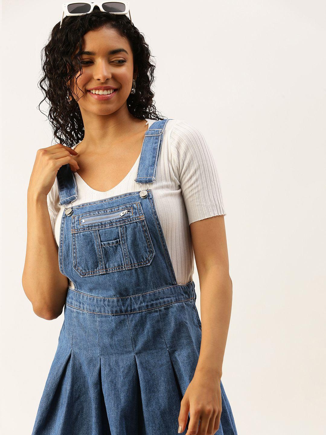 forever 21 denim cotton pinafore dress