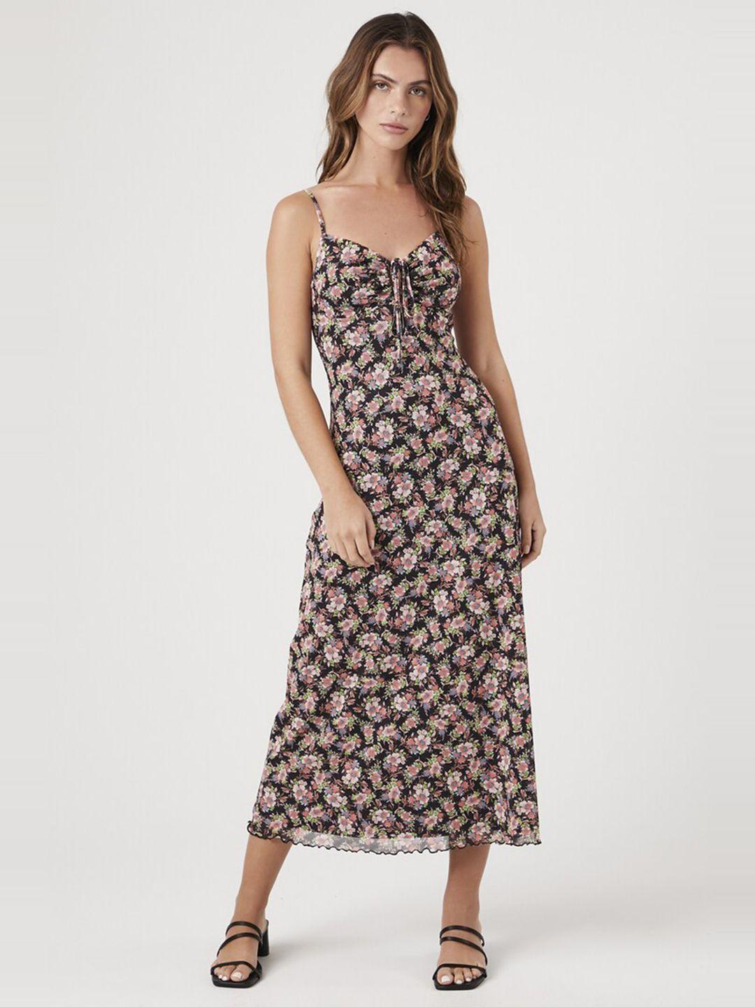 forever 21 floral printed a-line midi dress