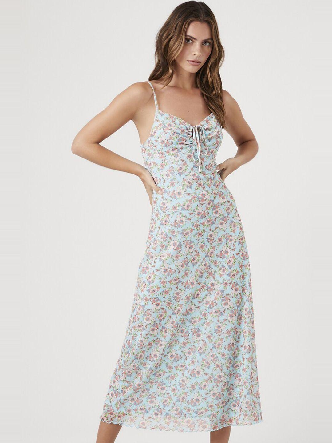 forever 21 floral printed a-line midi dress