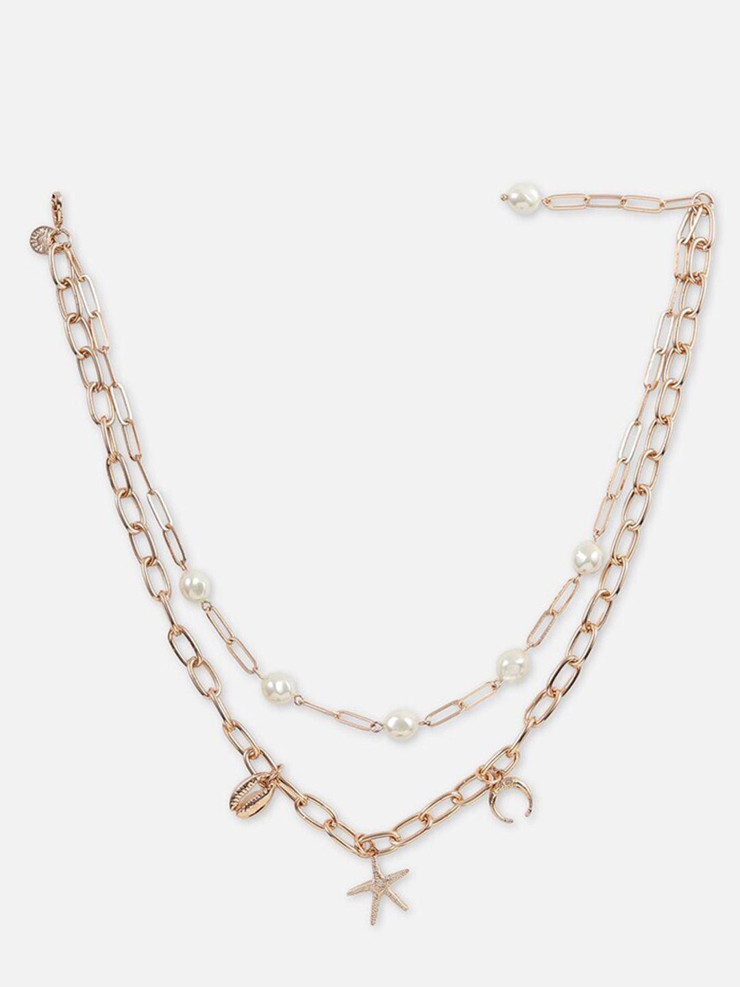 forever 21 gold-plated beaded layered necklace