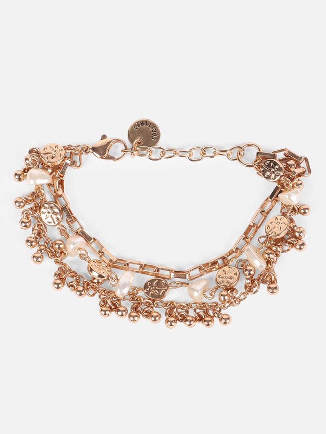 forever 21 gold-plated beaded link bracelet