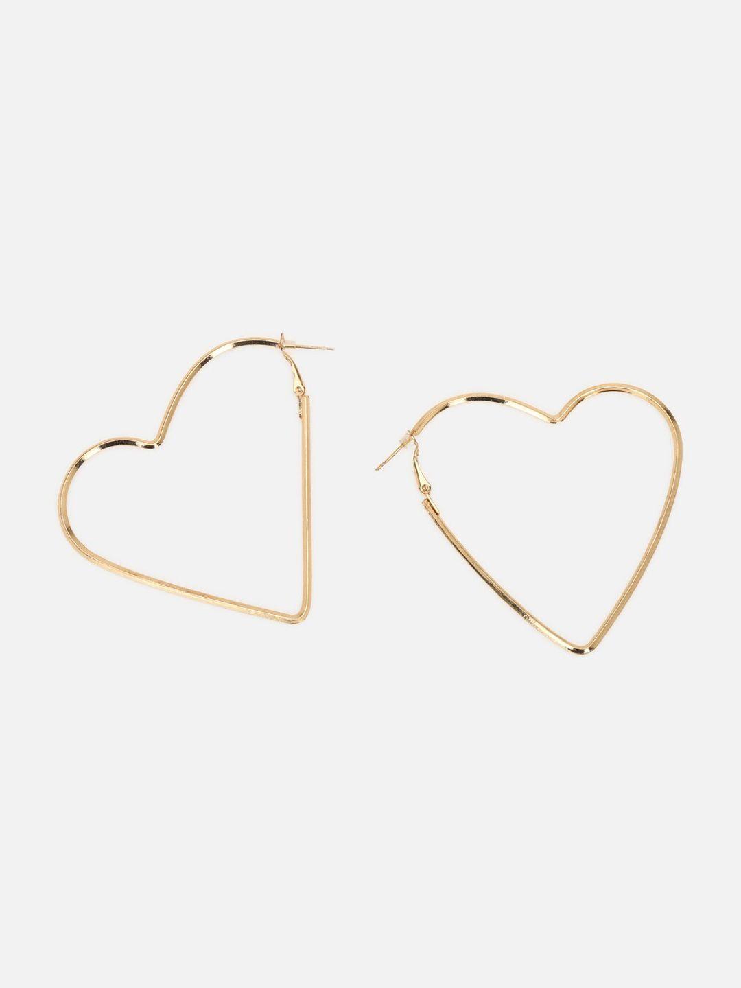 forever 21 gold plated heart shaped hoop earrings