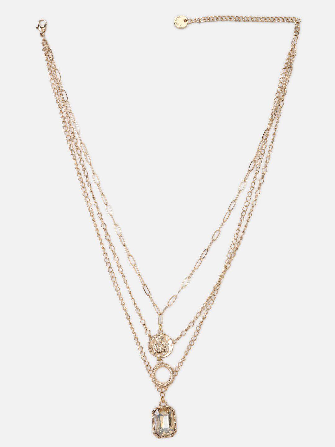 forever 21 gold-toned & white layered necklace