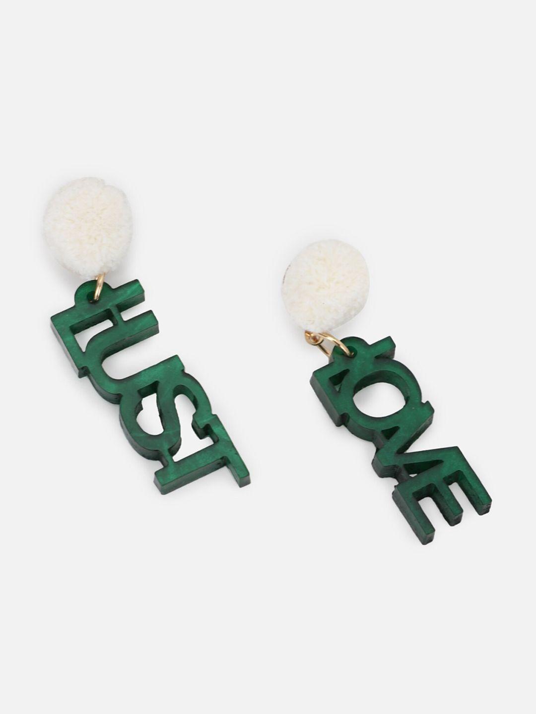 forever 21 green contemporary drop earrings