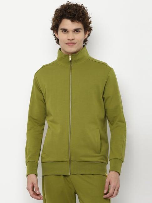 forever 21 green cotton regular fit sweatshirts