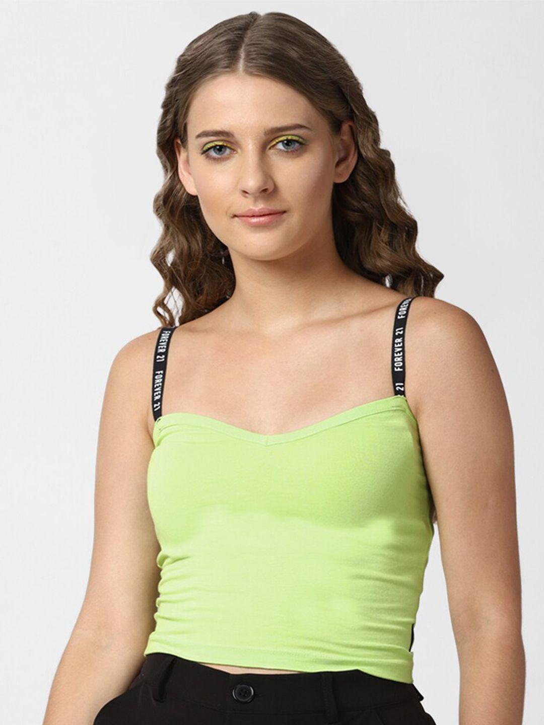 forever 21 green crop tank top