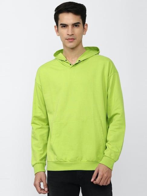 forever 21 green regular fit hooded sweatshirt