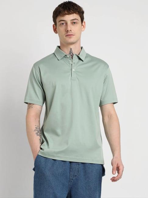 forever 21 green regular fit polo t-shirt