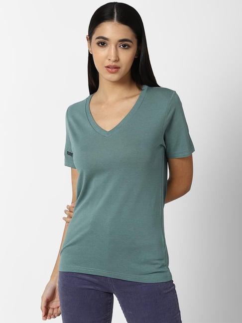 forever 21 green regular fit top