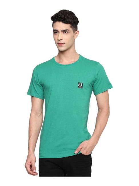 forever 21 green solid short sleeves t-shirt