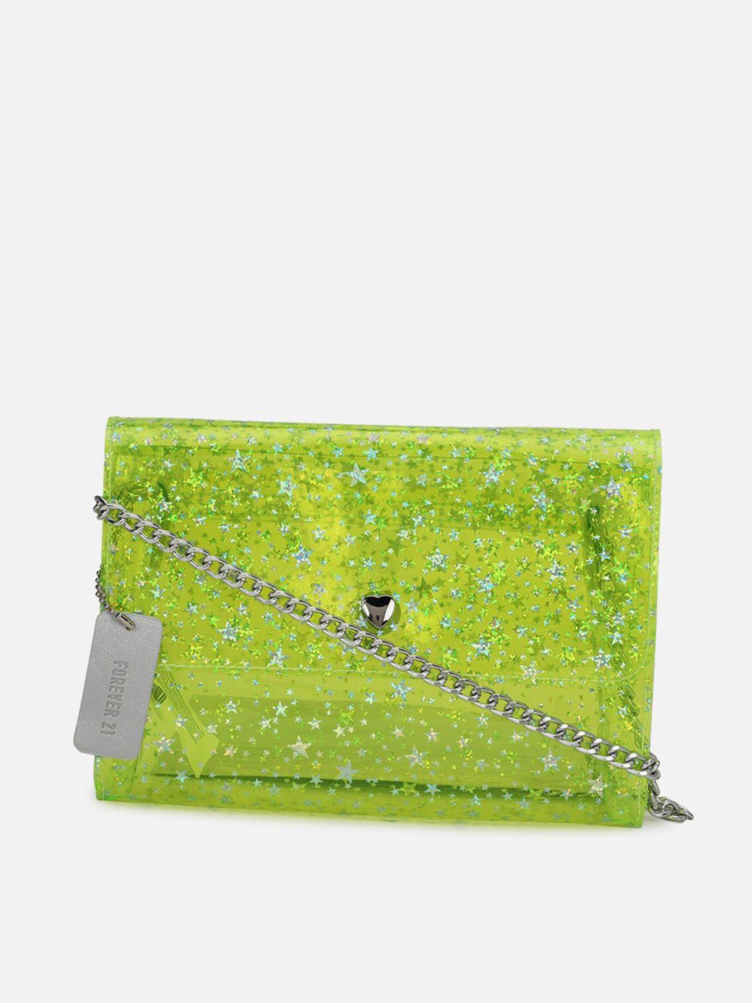 forever 21 green textured pu structured sling bag