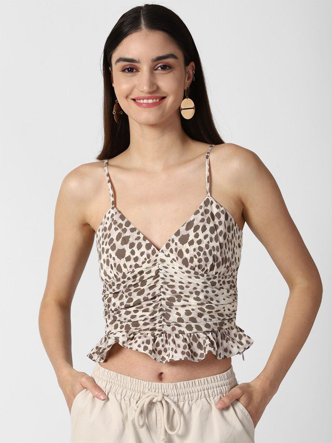 forever 21 grey animal print crop top