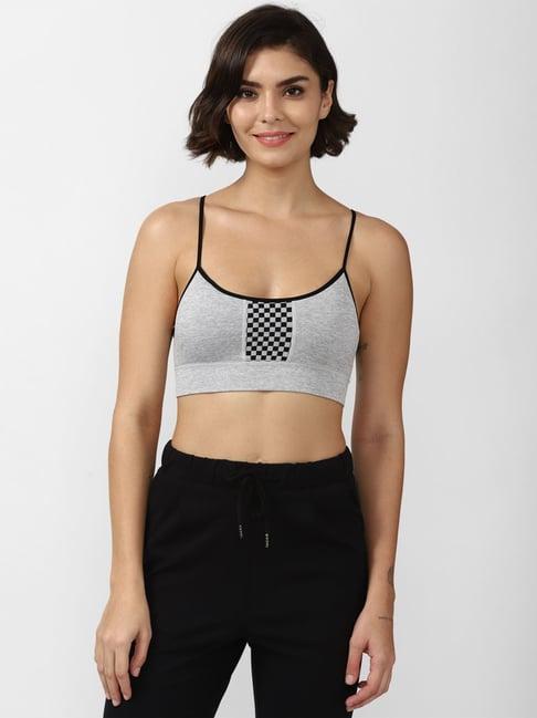 forever 21 grey check sports bra