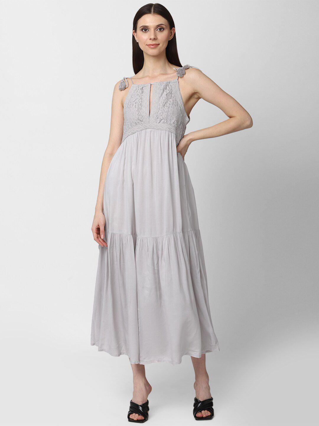 forever 21 grey laced maxi dress