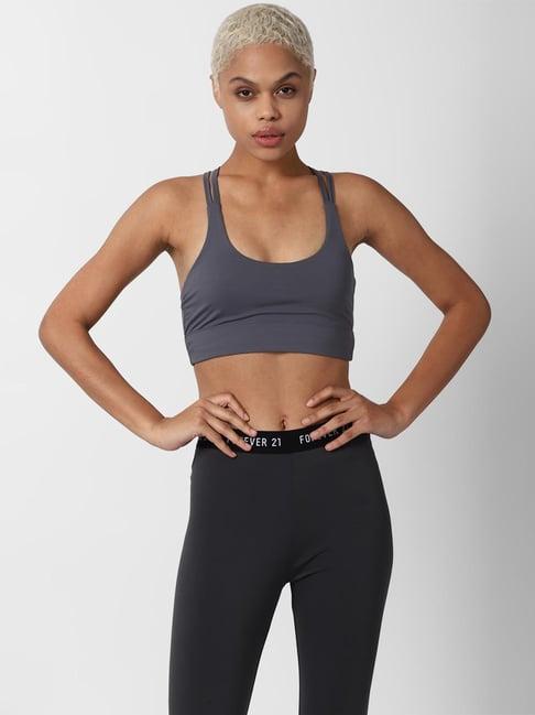 forever 21 grey non wired non padded sports bra