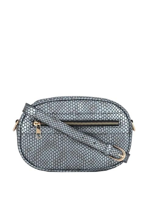 forever 21 grey printed medium sling handbag