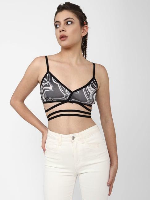 forever 21 grey printed sports bra