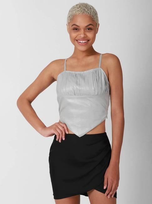 forever 21 grey regular fit crop cami top