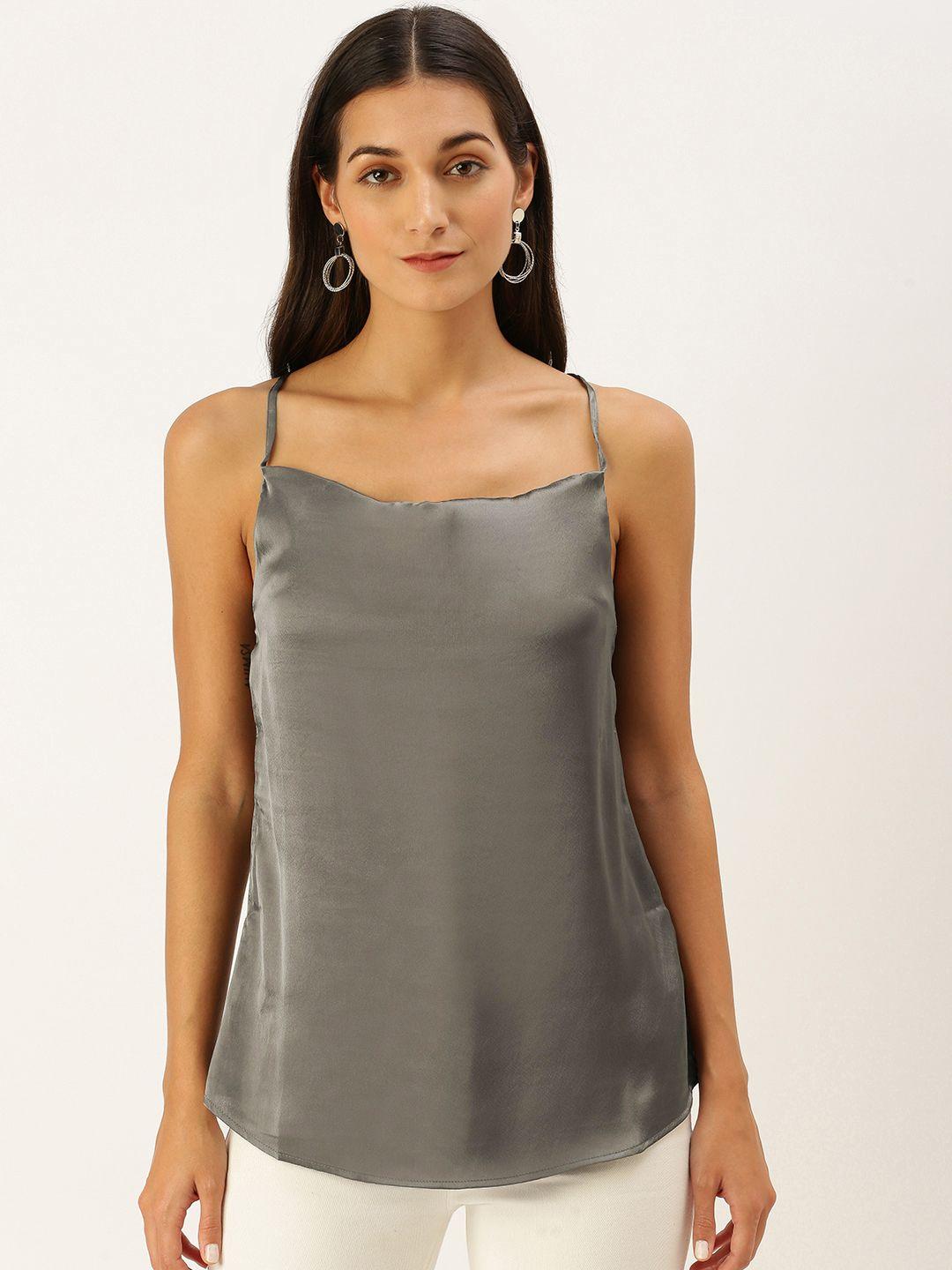 forever 21 grey solid sleeveless top