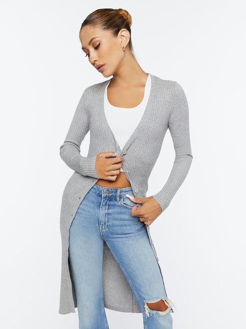 forever 21 grey textured cardigan