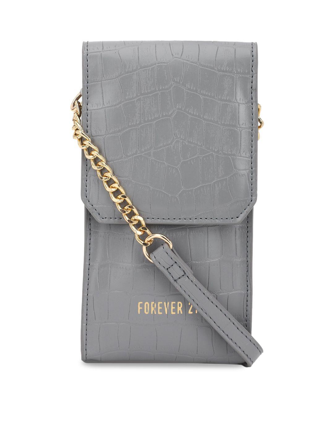 forever 21 grey textured pu structured sling bag