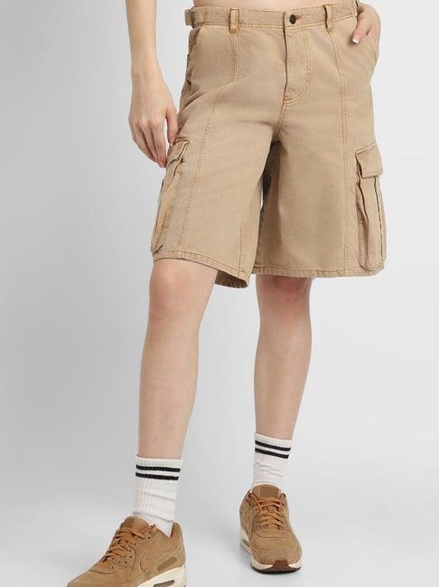 forever 21 khaki cotton regular fit shorts